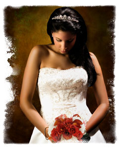 photo of bride at double tree banquet house
